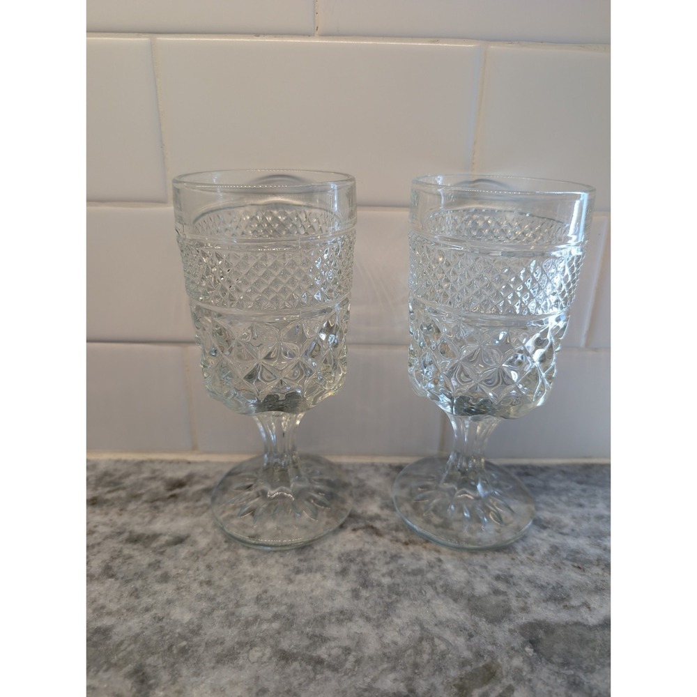 Vintage Clear Westford Goblets Glasses Set of‎ 2